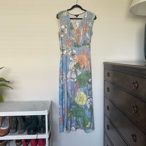 J. Crew Floral Print Midi Dress 6 Tall